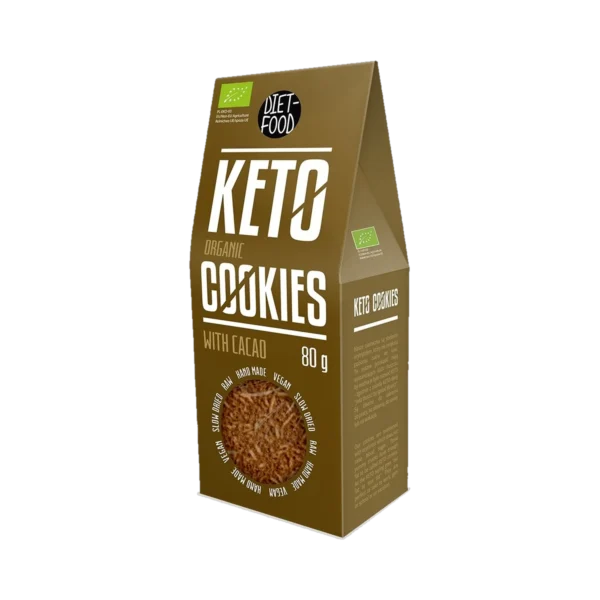 Ekologiški KETO sausainiai su kakava, su saldikliu | DIET-FOOD (80 g)