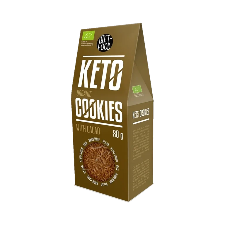 Ekologiški KETO sausainiai su kakava, su saldikliu | DIET-FOOD (80 g)