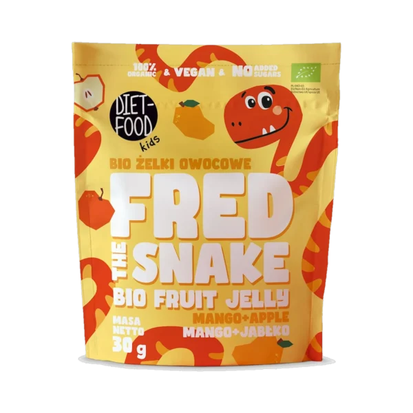 Ekologiškos FRED obuolių ir mango skonio juostelės | DIET-FOOD (30 g)