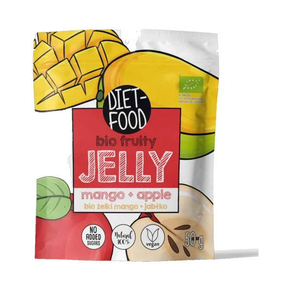 Ekologiškos mango ir obuolių skonio juostelės | DIET-FOOD (50 g)