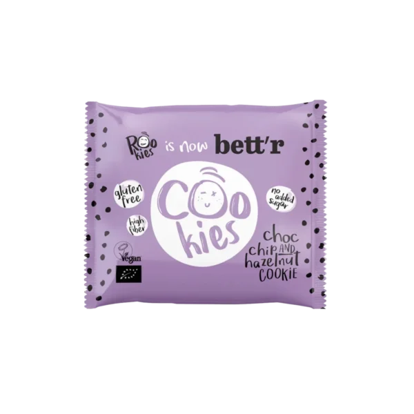 Ekologiškas sausainis su šokoladu ir lazdyno riešutais, be glitimo | Bett'r (40 g)