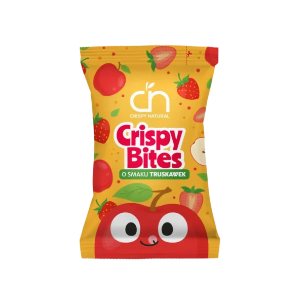 Traškios džiovintos obuolių skiltelės su braškių skoniu | Crispy Natural (14 g)