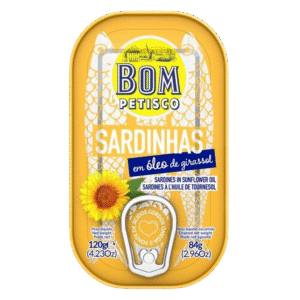 Portugališkos sardinės saulėgrąžų aliejuje | BOM PETISCO (120 g)