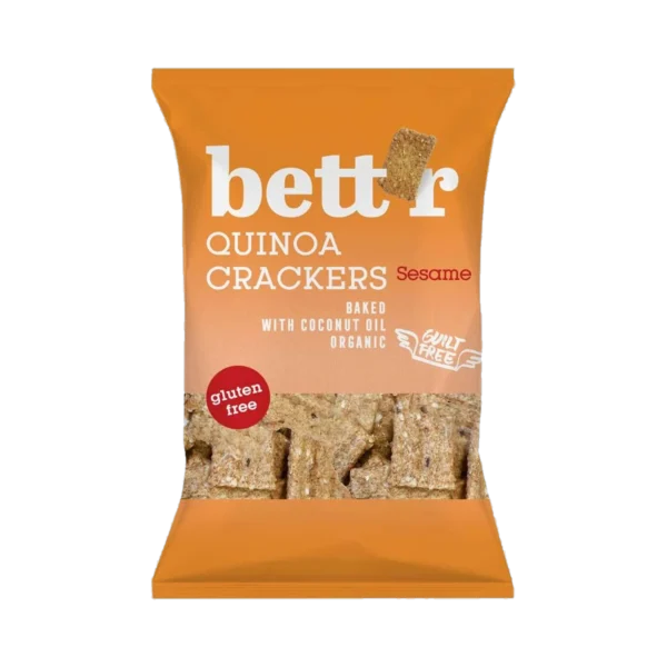 Ekologiški bolivinės balandos krekeriai su sezamu, be glitimo | bett’r (100 g)