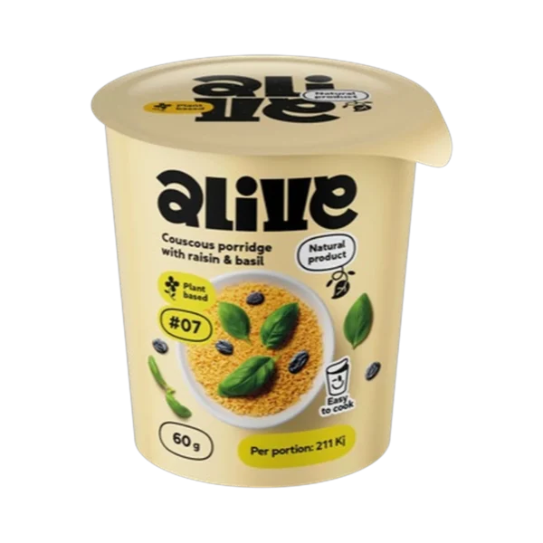 Greitai paruošiama kuskuso košė su razinomis ir bazilikais | Alive (60 g)