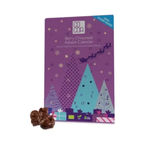 Ekologiškas Advento kalendorius su uogų šokoladu ir saldikliu | Cocoa (180 g)