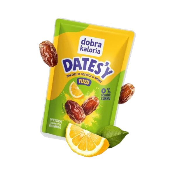 Datulės su yuzu skonio pabarstu, be pridėtinio cukraus | Dobra Kaloria (100 g)