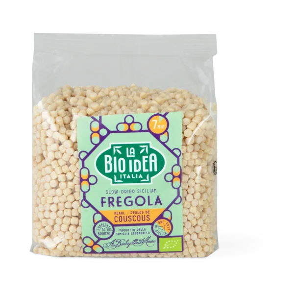 Ekologiški kietųjų kviečių makaronai FREGOLA (perliniai kuskusai) | La BIO IDEA (400 g)