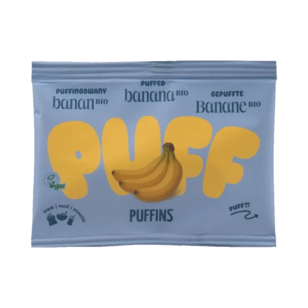 Ekologiški traškūs džiovinti bananai | Puffins (15 g)